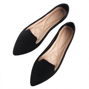 Women's Summer Ballet <b>Flats</b> Brown Fabric Upper Lightweight <b>Pointed</b> <b>Toe</b> Slip-On Dress Shoes - Product Image 3