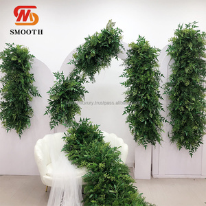 พื้นหลังแถวต้นไม้เทียมลายธงดอกไม้สีเขียวสำหรับตกแต่งงานแต่งงาน - Product Image 2