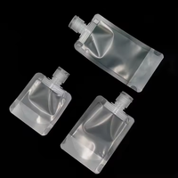 Pochettes de voyage transparentes en plastique PA+PE avec bec verseur pour cosmétiques, lotions et shampoings liquides – 30ml, 50ml, 100ml