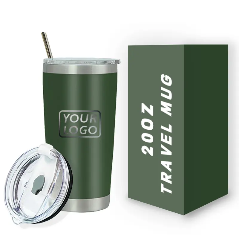 20 oz powder coat tumbler customized double wall insulated stainless steel tumbler with lid keep hot and cold