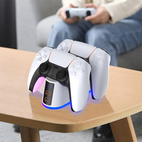 Station de charge rapide double pour manettes PS5 avec éclairage RGB – Double station de charge pour manettes de jeu PS5 originales