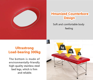 Mặt Điều Trị Nhôm Trọng Lượng Nhẹ Xách Tay 2 Có Thể Gập Lại Red Spa Massage Bảng/Giường - Product Image 3