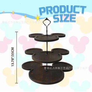 Wooden Cupcake Rack <b>3</b> <b>Tier</b> Round Durable <b>Cake</b> <b>Stand</b> For Wedding Party Dessert Display - Product Image 4