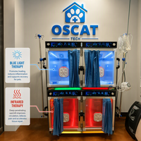 Cages vétérinaires séparables OSCAT avec climatisation pour grands chiens, équipement médical multi-cabines pour animaux de compagnie destiné aux hôpitaux vétérinaires