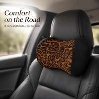 Oreiller de voiture ergonomique en mousse à mémoire de forme à rebond lent, motif léopard, soutien cervical universel, vente en gros usine