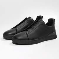 Baskets basses rétro pour hommes en cuir véritable et maille respirante, idéales pour le skateboard et la conduite au printemps