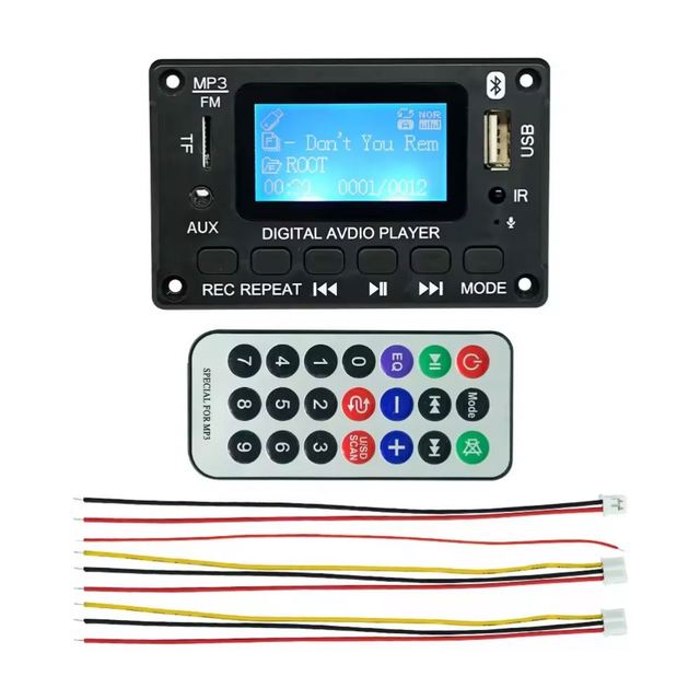 BT5.0 with song title display LCD screen lossless MP3 player decoding board U disk TF cassette call recording