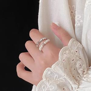 Support de bague en argent S925 avec accessoires en perles DIY 10645, tendance et élégant, support vide rond de 10 à 13 mm pour bijoux pour femmes - Product Image 4