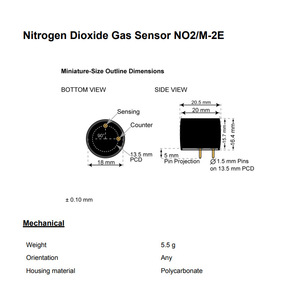 เซ็นเซอร์ก๊าซไนโตรเจนไดออกไซด์ Membrapor รุ่น NO2/M-2E 0-50 ppm แบบอิเล็กโทรเคมี สำหรับการตรวจสอบคุณภาพอากาศ - Product Image 3