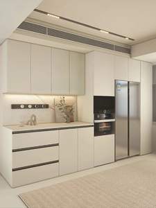 מזנון מודרני מינימליסטי לבן מעץ מלא של JINGSHUN, ארון תצוגה עם 5+ מגירות ומדפים, ידידותי לסביבה, בעל תו תקן CE, לסלון - Product Image 1