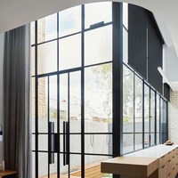 Nouvelle conception 2024, volet de porte moderne en métal noir, cadre en bois, auvent en fer forgé, écran pliant fixe invisible pour hôtel