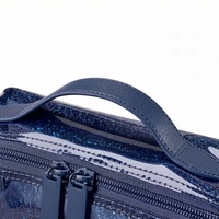 Sac à main en PVC rose brillant, sac de rangement transparent pour jeu de Mahjong américain avec poignée en cuir