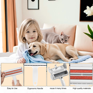 ルーミングヘアリムーバーローラー,ゴム製犬用ブラシ & 猫用リントローラー,環境にやさしい再利用可能 - Product Image 4