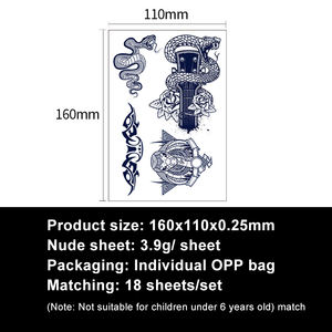 2023新款部落蛇纹身贴纸持久防水手臂纹身男女临时工 - Product Image 3
