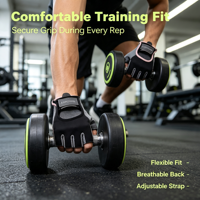 Gants de fitness respirants et antidérapants avec absorption des chocs et résistance à l'usure pour la musculation, l'haltérophilie et les entraînements en salle de sport