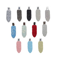 Barrette à cheveux rectangulaire minimaliste en résine scintillante avec cristaux broyés de haute qualité – Offre spéciale