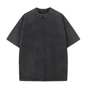Schlussverkauf 100 % Baumwolle Rundhalsausschnitt gewaschene T-Shirts Einheitliche kulturelle Werbung Vintage-Hemd Herren Damen Zoll Logo oder Grafik