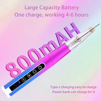 Mini draagbare oplaadbare elektrische boormachine, penmodel, laag geluidsniveau, sterke kracht, 35000 RPM, E-vijl manicure set, nagelverzorging