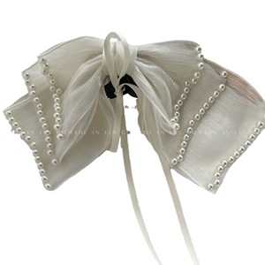 Pinza para el cabello con lazo de perlas súper mágico para la parte posterior de la cabeza de las mujeres, estilo Mori girl, peinado medio recogido, accesorio para el cabello - Product Image 5