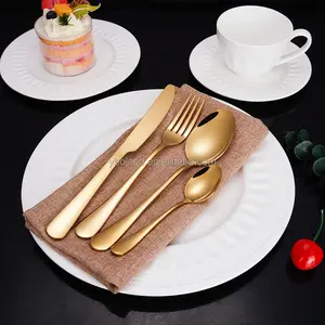 L-112 Wholesale high quality metal gold silver Western food fork spoon knife for wedding