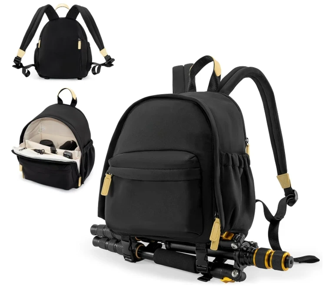 Custom DSLR Photography Backpack Lightweight Camera Bag with Tripod Strap Laptop Compartment Padded Dividers for Camera Gear