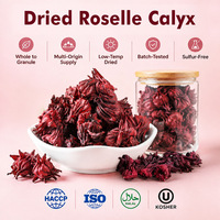 Fleurs d'hibiscus séchées entières, calices de roselle rouges naturels, thé aux herbes en vrac, vente en gros