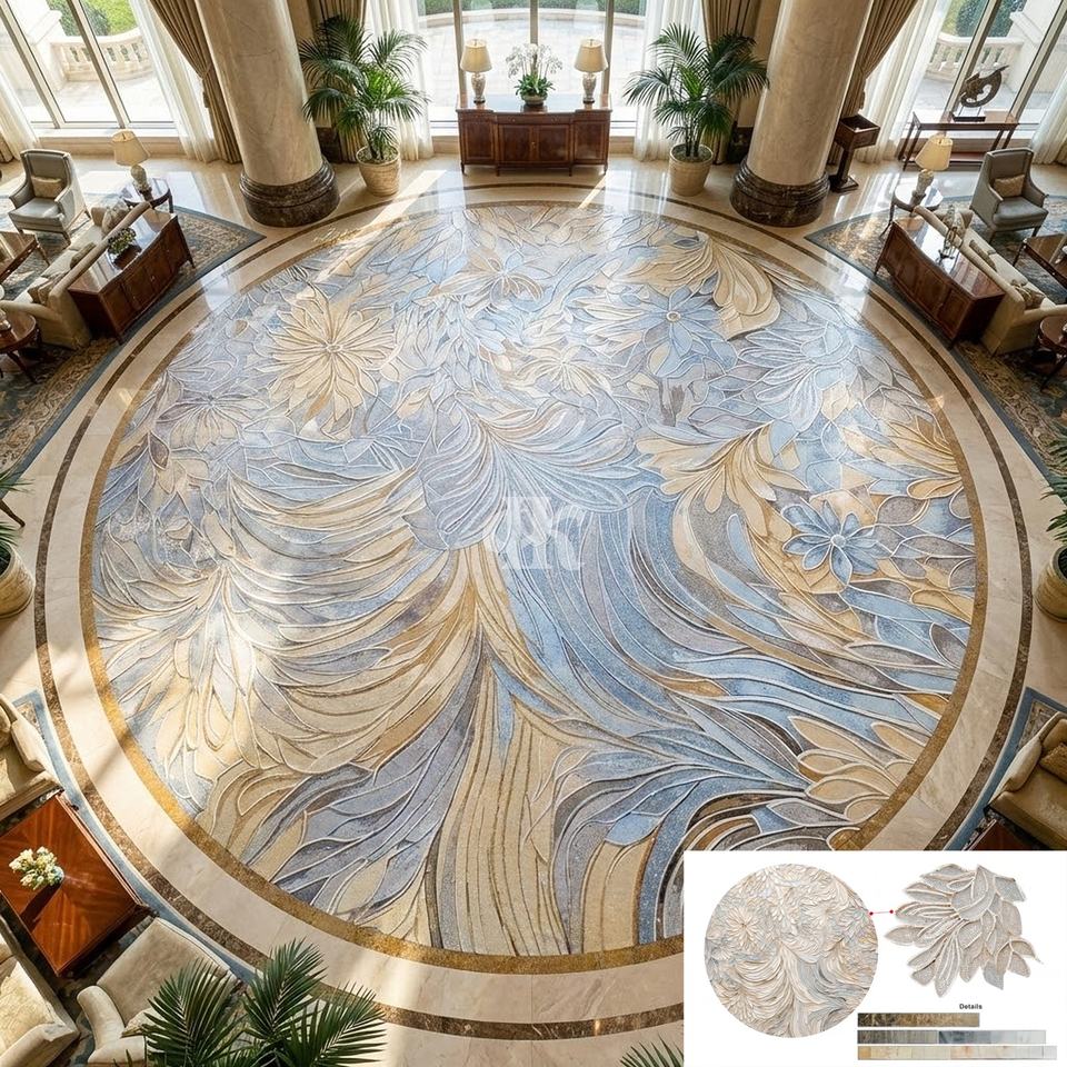 Customized Abstract Handmade Art Patterns Marble Mosaic Tile Murals for ...