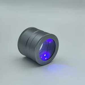 Cilindrische mini draagbare LED handloep voor juweliers, optische juweliersloep, ABS materiaal, 6 LED lampjes, glazen lens, metaal 1 - Product Image 1