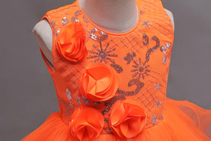 Robe <span class=keywords><strong>de</strong></span> Bal Fille d'Honneur en <span class=keywords><strong>Tulle</strong></span> Style Occidental, Robe <span class=keywords><strong>de</strong></span> Mariée Rose pour Fête, Modèle Superposé, Robes <span class=keywords><strong>de</strong></span> Bal Enfant pour 3-12 Ans - Product Image 5