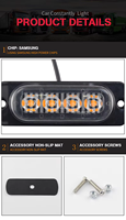 Feu de signalisation ambre DXZ 4LED |   Feux de position latéraux haute luminosité 12V-24V certifiés CE RoHS pour camion, remorque, camping-car, bus