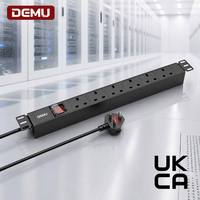 PDU 1U 19 pouces pour rack, 6 prises UK, interrupteur bipolaire, prise UK 13A 250V, unité de distribution d'alimentation en aluminium pour armoire de serveur