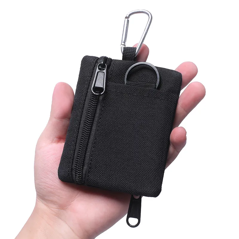 Mini Tactical EDC pouch Waterproof Card Bag Small Wallet Key Holder Purse Money Coins Pocket with Hook waist belt bag