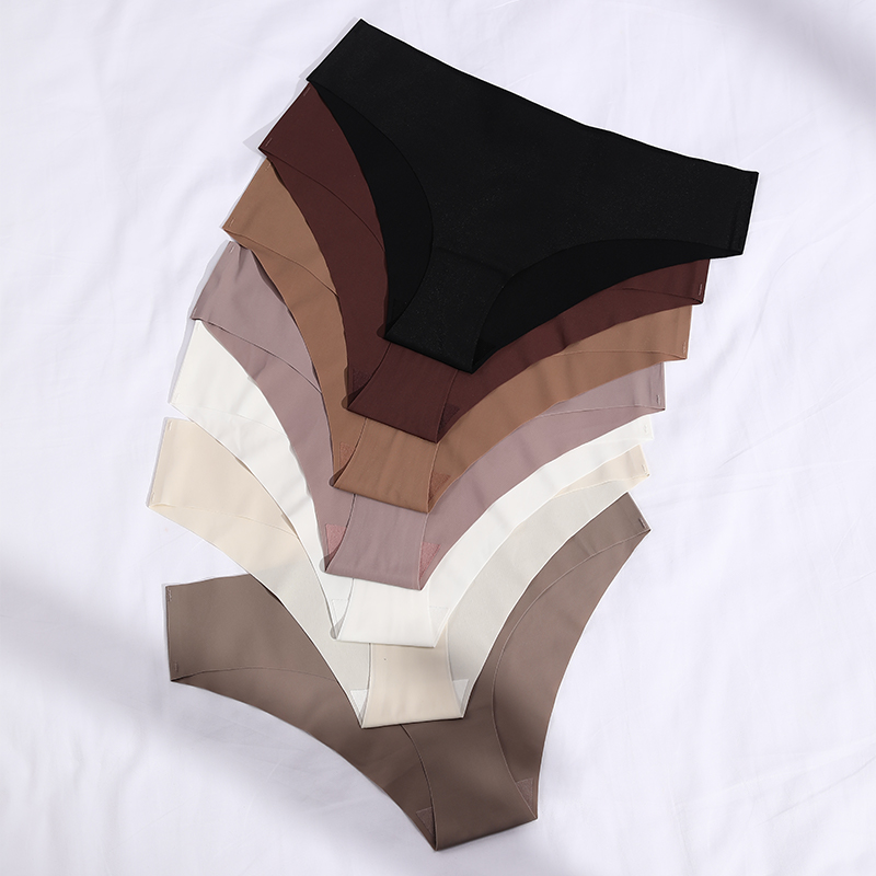 Ropas Interiores Bragas Por Mayor индивидуальный логотип скольжения Femme Ice Silk голая ощущение Невидимый женские трусы, плавки для мальчика с принтом