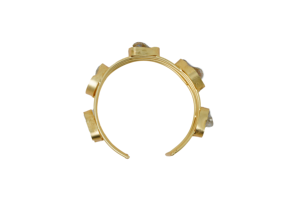 Bracelet manchette ajustable en pierre brute plaqué or fait main de qualité supérieure pour femme, bijou fantaisie en pierre précieuse naturelle, cadeau - Product Image 3