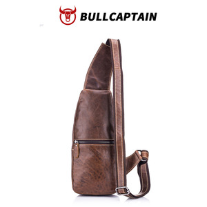 Bolso de Pecho BULLCAPTAIN para Hombre, de Cuero Genuino, Bandolera con Correa Ajustable, de Alta Calidad, con Bolsillo para Teléfono Celular - Product Image 6