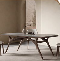 Table à manger moderne de luxe en bois marbré 6 places Modèle 3D élégant pour la cuisine ou la salle de bain Tea Time