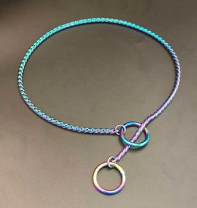 Neue Umweltfreundliche 316 Edelstahl Martingale Schwarze Hundeleine mit Schlangenkette und Nieten-Dekoration für Hunde & Kleintiere - Product Image 1