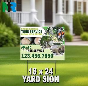 Wholesale PP 4mm UV Printing Custom <b>Plastic</b> Cutting <b>Letter</b> Blank 18x24 Yard Sale Signs Advertising with H-Stakes - Product Image 4