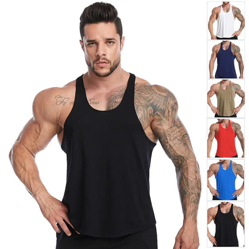 Fabrieksgroothandel Zomer Heren Plus Size Sport Gym Tanktop Vest Snel Droog Slim Fit Zacht Sportkleding Mouwloos Afgesneden T-Shirt