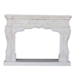 Freestanding White <strong>Marble</strong> Fireplace Mantel Antiques Style Arched Victorian Stone <strong>Slab</strong> for Hotel <strong>Hearth</strong> Victorian Gothic Western - Product Image 6