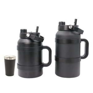 Nouvelle bouilloire isotherme portable en acier inoxydable grande capacité pour voiture et extérieur avec poignée, paille et cuillère, seau isotherme - Product Image 6