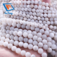 Vente en gros directe d'usine, marque Zhejiang BF, perles rondes en agate blanche de 8 mm, pierres précieuses naturelles de guérison, fabrication de bijoux DIY