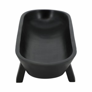 Ciotola decorativa ovale per centrotavola da caffè, decorazione minimalista per la casa, complemento d'arredo per il soggiorno, finitura nera opaca - Product Image 3