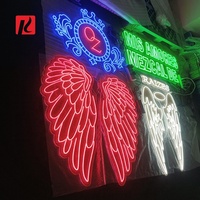 Kexian Ailes d'Ange personnalisées Lampe néon décorative artistique pour la maison Logo Boutique Bar LED Ailes d'Ange Enseignes néon LED