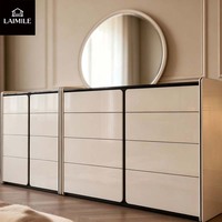 Ensemble de commodes modernes gris clair, meuble de rangement de luxe multi-tiroirs pour chambre à coucher, mobilier de villa, OEM ODM