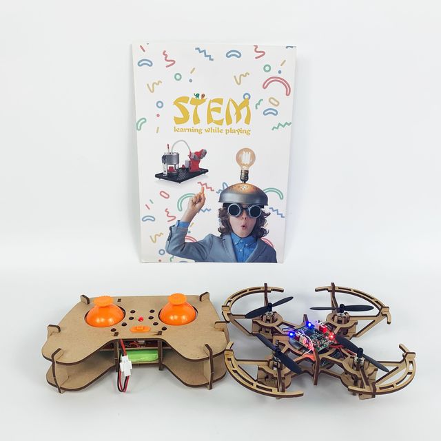 DIY Wooden Drone Quadcopter Assemble Drones Creative Toy Education for Teaching Kids