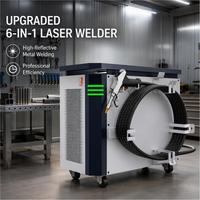 Équipement de soudage au laser à fibre portatif 2000W refroidi par air, machine de soudage au laser 6 en 1 avec alimentation par fil de 0,8 à 2,0 mm