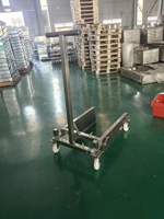 Chariot manuel de manutention de caisses en acier inoxydable 304 avec paniers empilables en plastique pour entrepôt, idéal pour l'industrie de la viande et des légumes