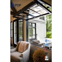 Ventana Plegable Exterior PDP con Doble Vidrio Templado, Pantalla Plegable Vertical, Aislamiento Térmico y Malla de Acero Inoxidable