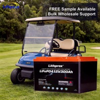 Batterie LiFePO4 12,8 V 300 Ah à décharge profonde pour voiturette de golf, faible autodécharge, marine, camping-car, solaire, avec connecteur CAN Anderson